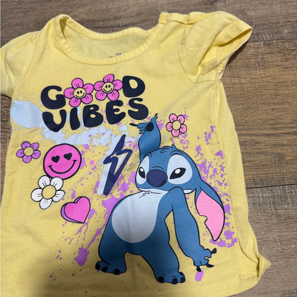 Disney Yellow Tee with Purple Stitch Logo